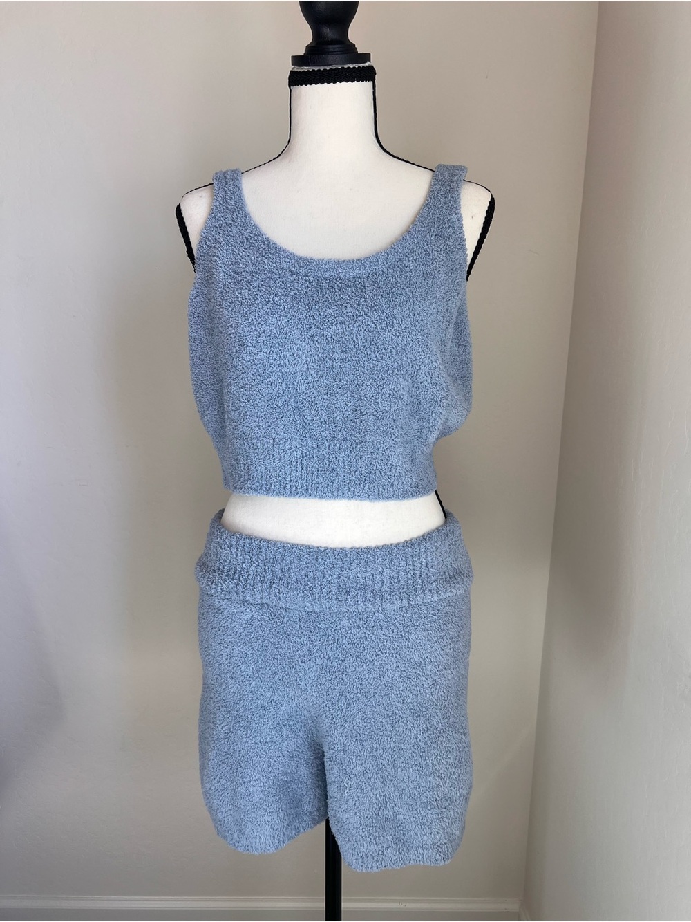 stars above Blue Cozy Knit Tank & Short Loungewear Set